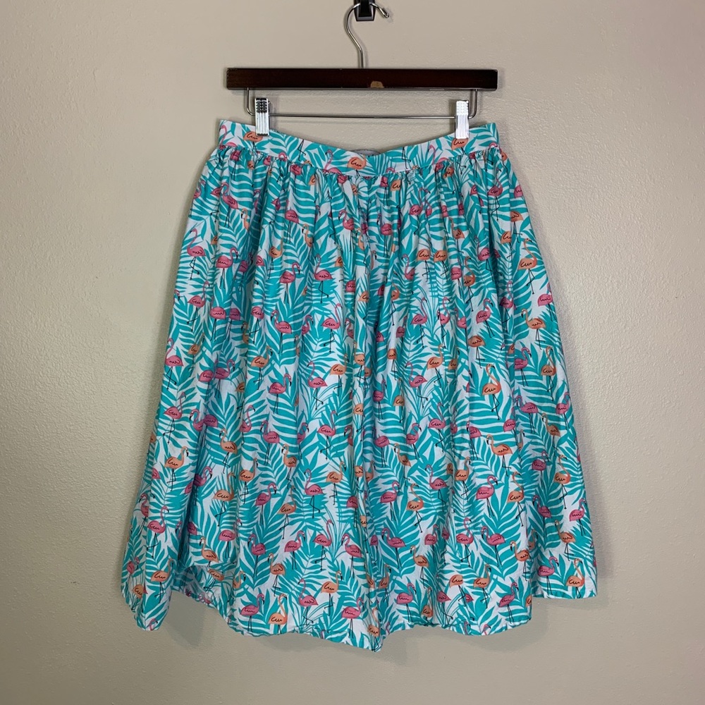 Magnolia Park Womens Flamingo Print skirt Size Large - Picture 2 of 8